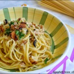 Spaghetti tonno, olive e pangrattato