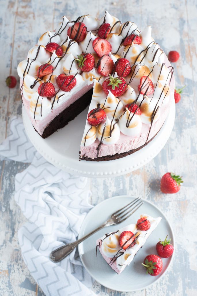 Torta fragole e cioccolato