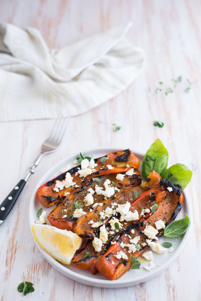 Peperoni arrosto con feta e limone