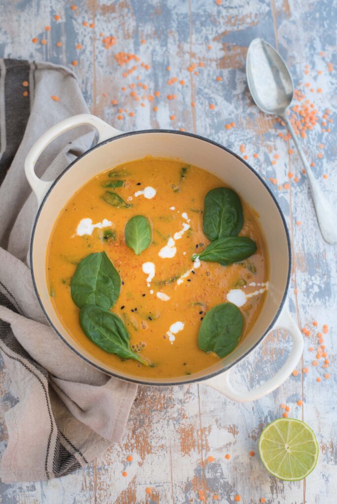 Zuppa di lenticchie e zucca