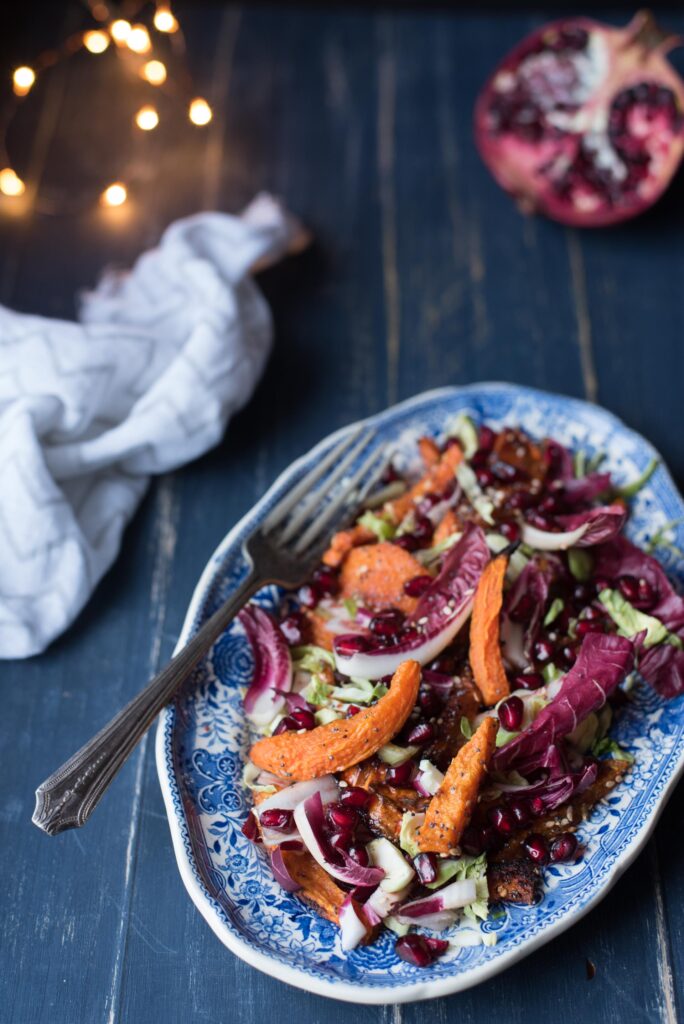 Insalata di radicchio zucca e melograno