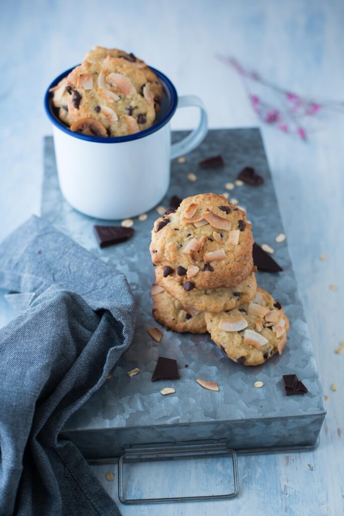 Cookies al cocco e cioccolato