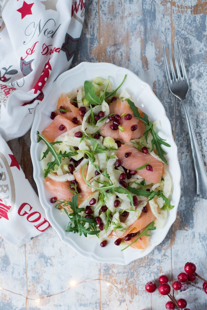 Insalata di finocchi e salmone affumicato