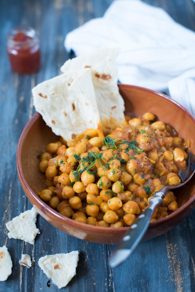 Chickpea and ketchup curry